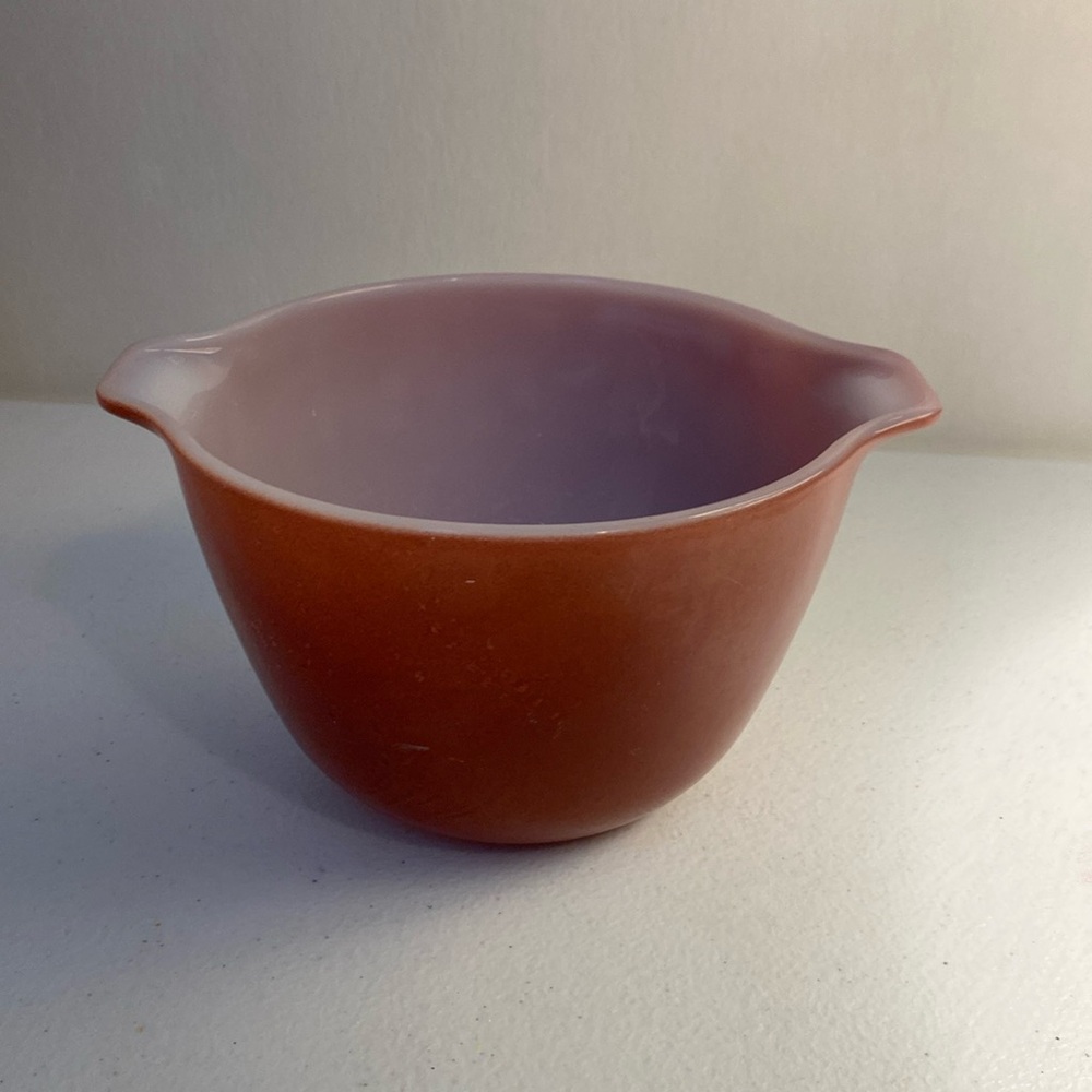 Vintage Anchor Hocking Fire King Mixing Bowl - Red/Brown and White